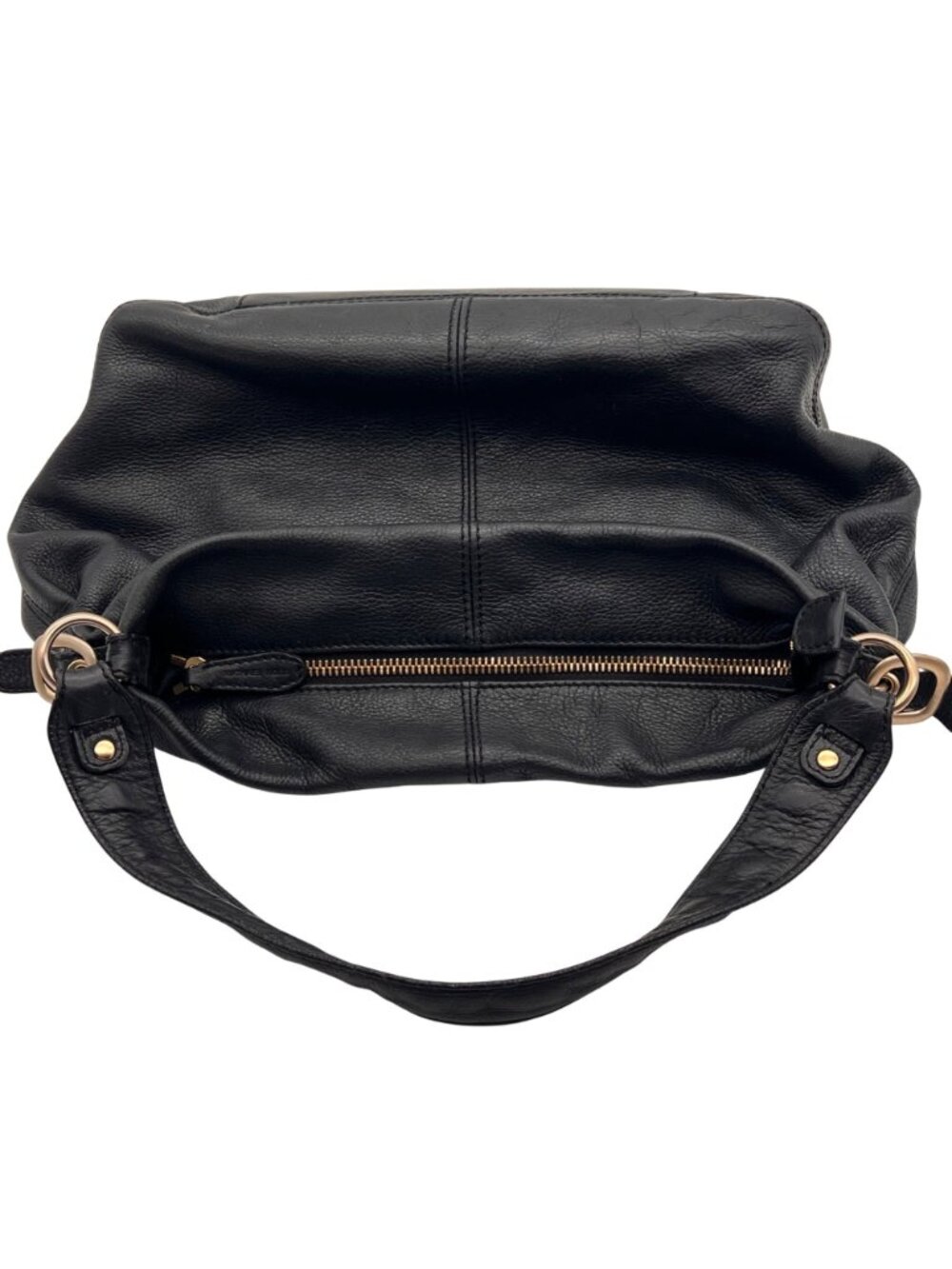 Michael Kors Soft Black Leather Shoulder Bag Purse Gold Tone Hardware 14"x12"x4" - Picture 7 of 15